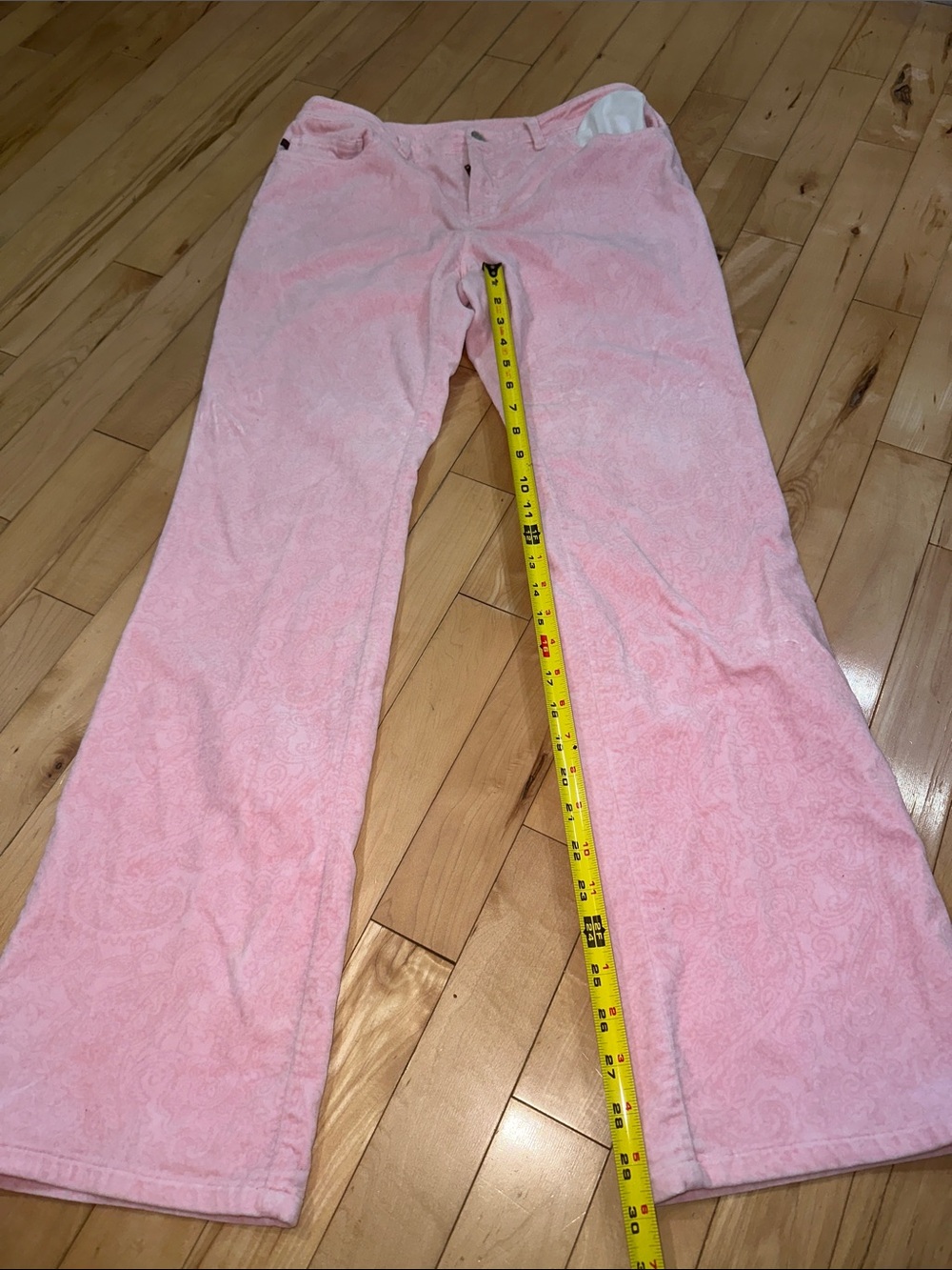 Vintage Ralph Lauren Pink Paisley Velvety Pants - Picture 7 of 9